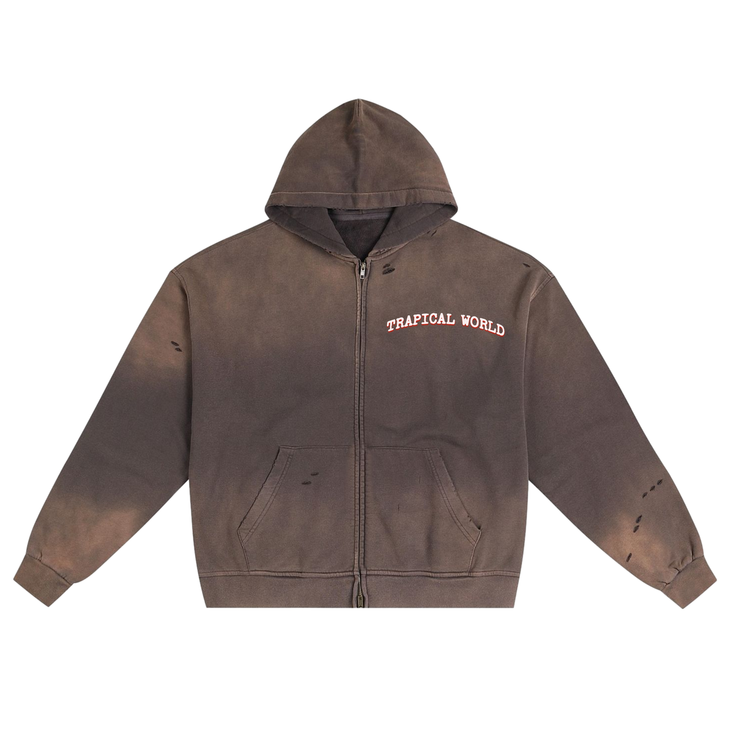 Trapical World Distressed Hoodie