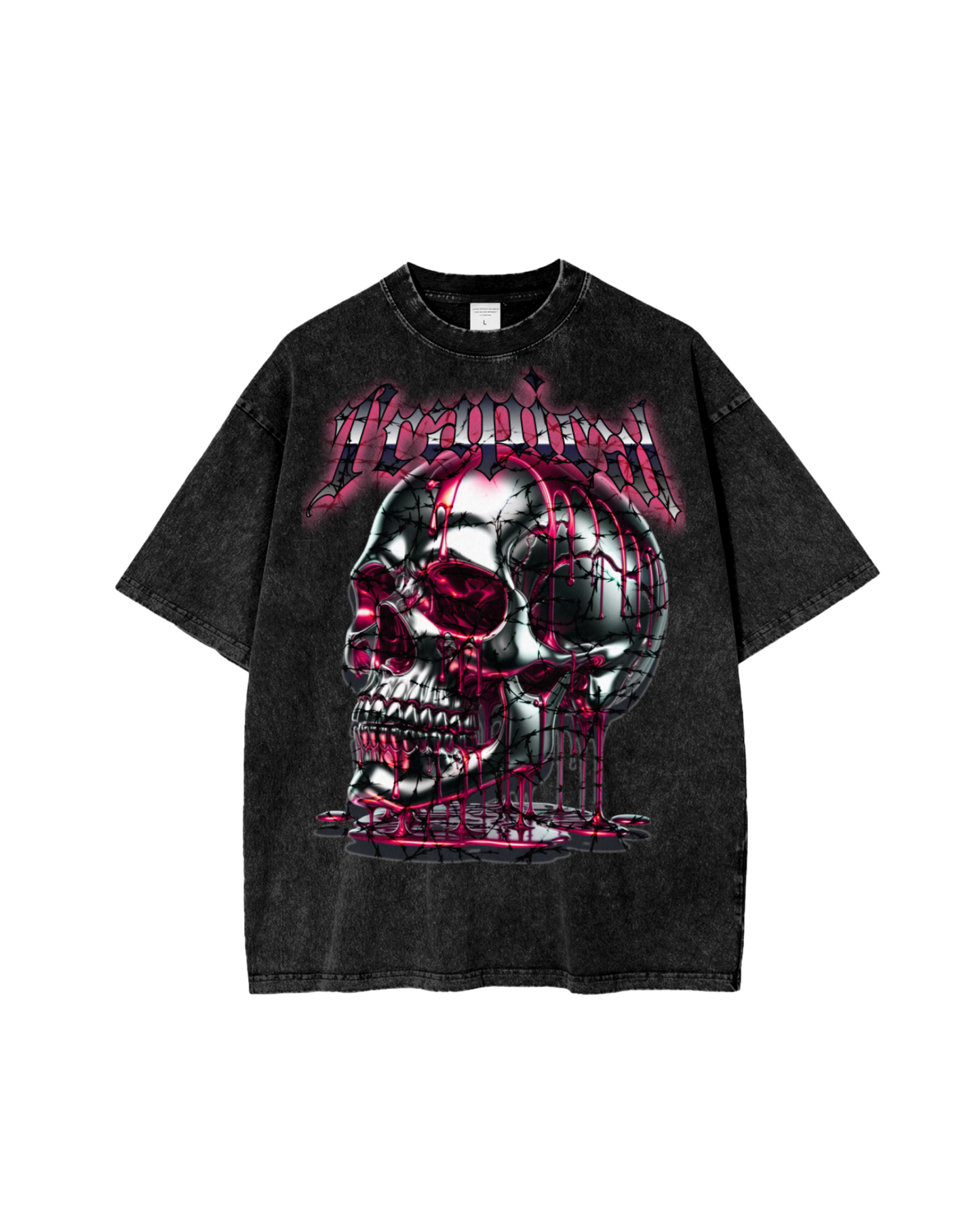 ACID WASHED TRAPSKULL OVERSIZED T (250 GSM)