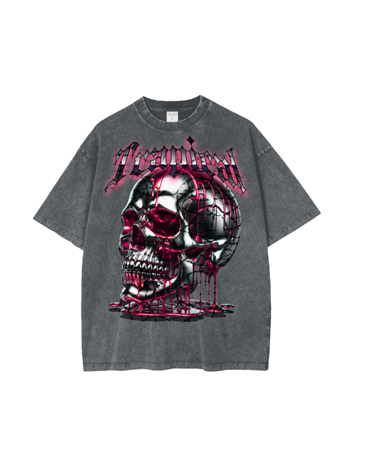 ACID WASHED TRAPSKULL OVERSIZED T (250 GSM)