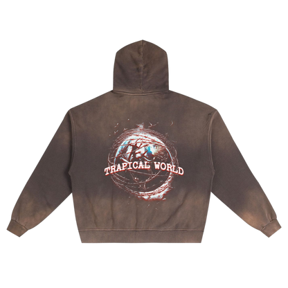 Trapical World Distressed Hoodie