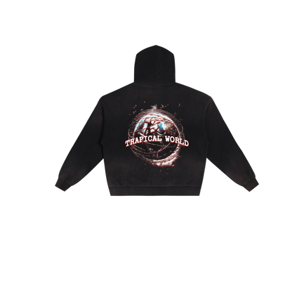 Trapical World Distressed Hoodie