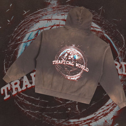 Trapical World Distressed Hoodie